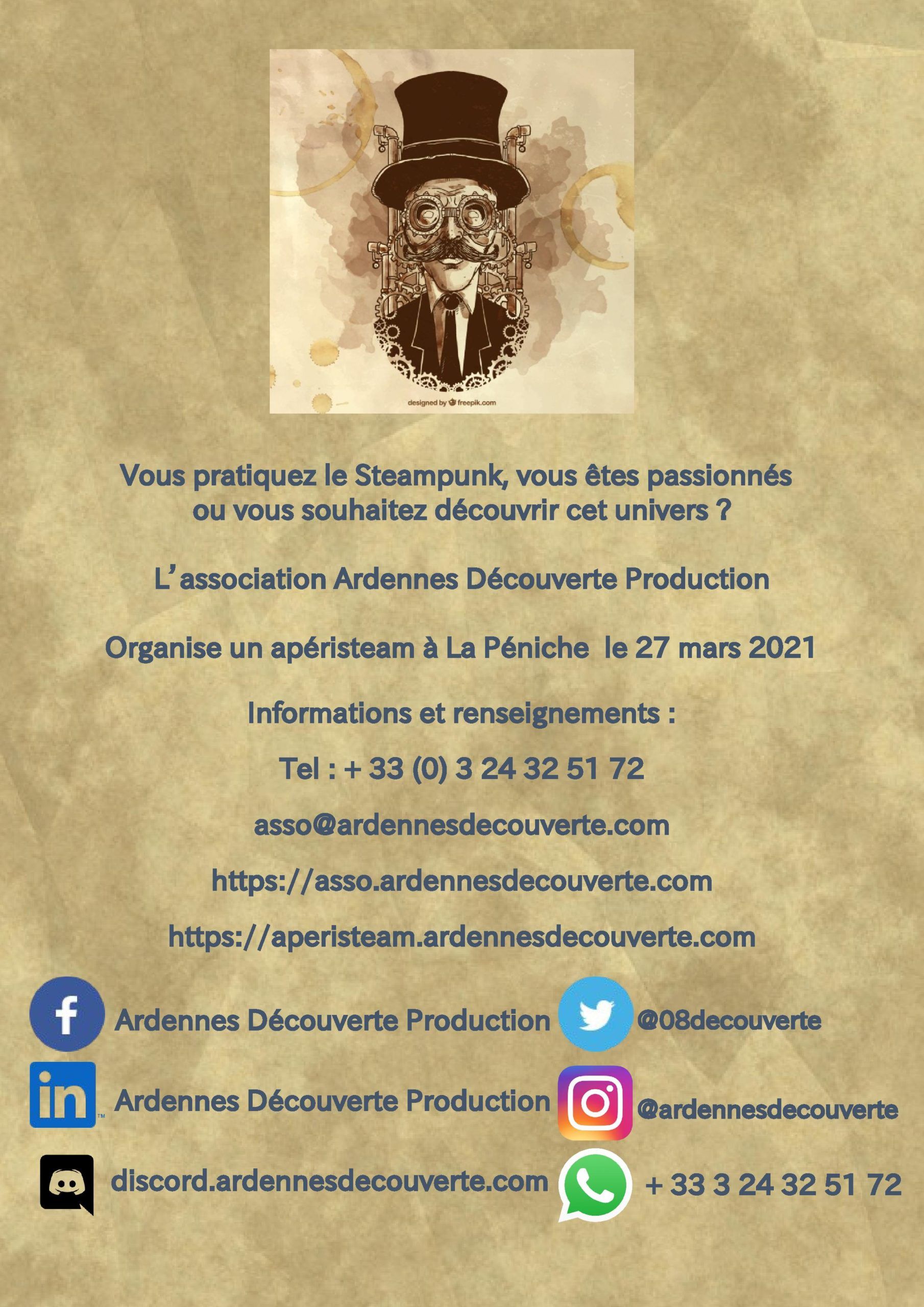 Affiche aperisteam Charleville mars 2021