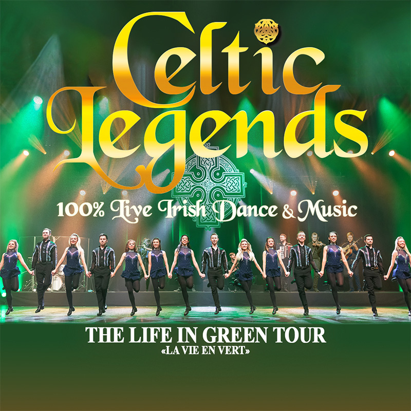 Logo carré du nouveau spectacle de Celtic Legends : The Life in Green tour